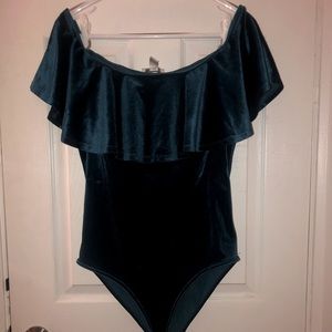 Velvet Off Shoulder Body Suit
